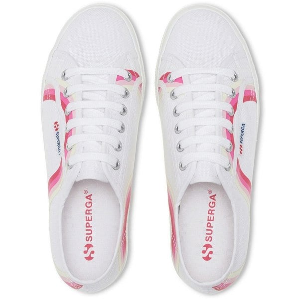 Superga 2790 Round Stripes Women's Trainers - White/Shaded Blue