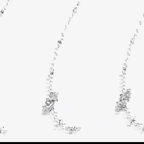 Swarovski Una Rhodium Plated Round White Crystal Necklace 5733116