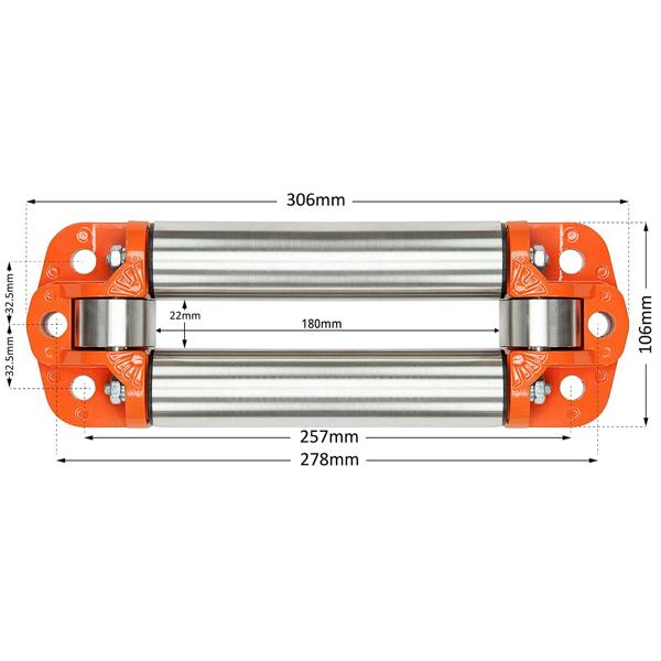 WINCHMAX Roller Fairlead Low Profile Stainless Steel Rollers