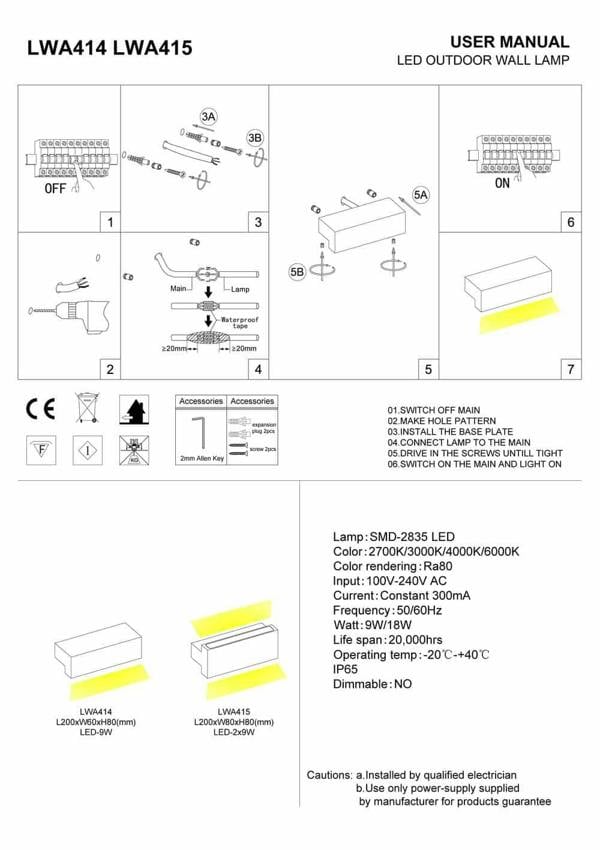 black outdoor down wall light installation guide