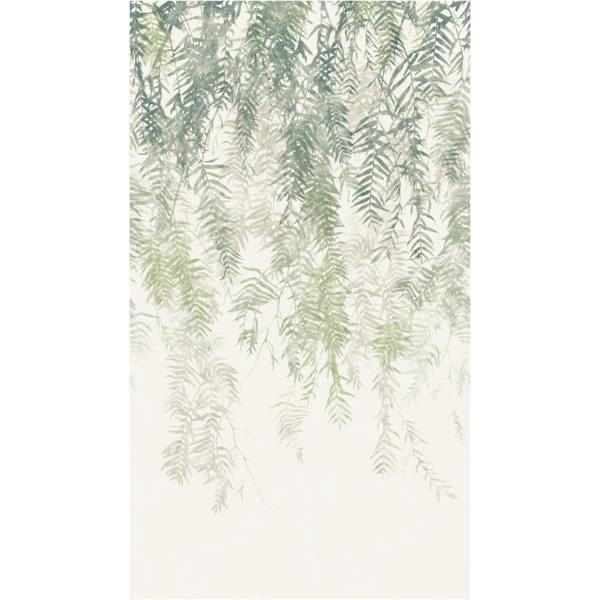 Grandeco Cascading Ombre Wisteria Leaves 3 panel repeatable Mural 1.59 x 2.8m, Green