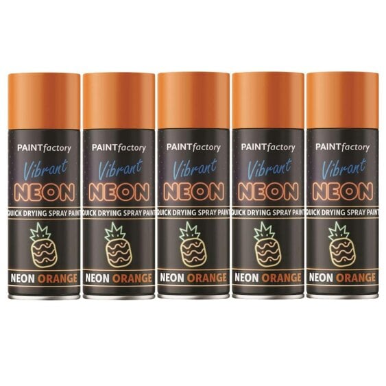Paint Factory 5X  Fluorescent Neon Orange Spray Paint 200ml