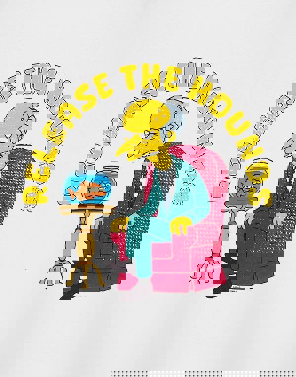 The Simpsons Mens White Release The Hounds Short Sleeved T-Shirt