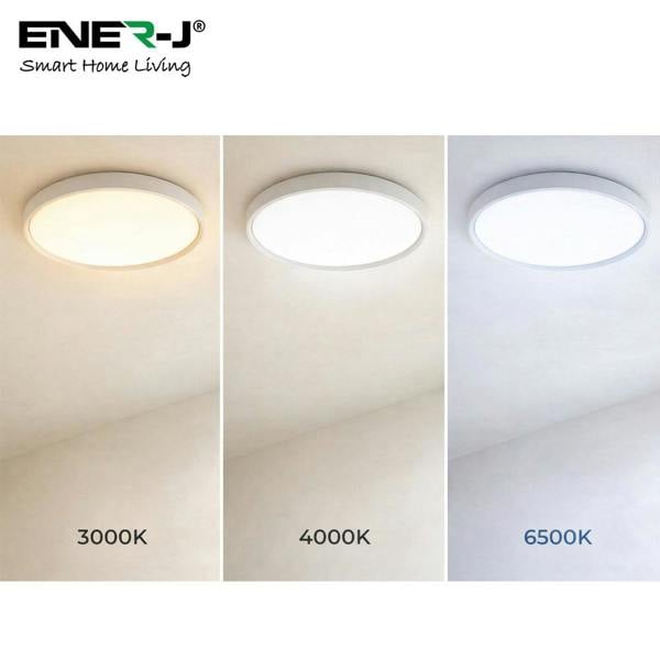 ENER-J 40W Scenic Surface LED Ceiling Light with multiple built-in modes, CCT+RGBIC, Round, Size: 380mm