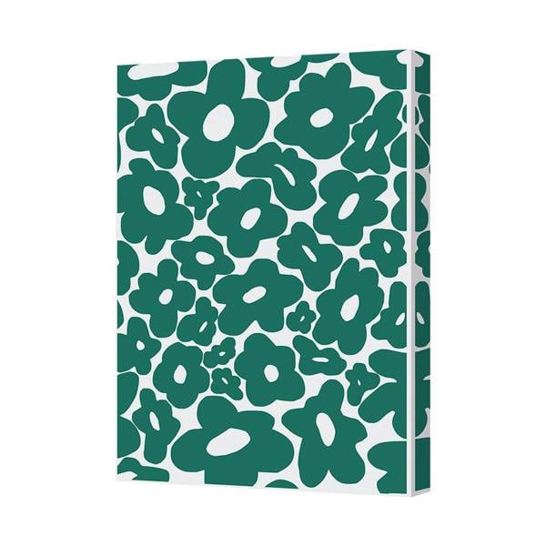 Benjamin Tate Design Teal Abstract Floral Pattern Canvas Wall Art Print