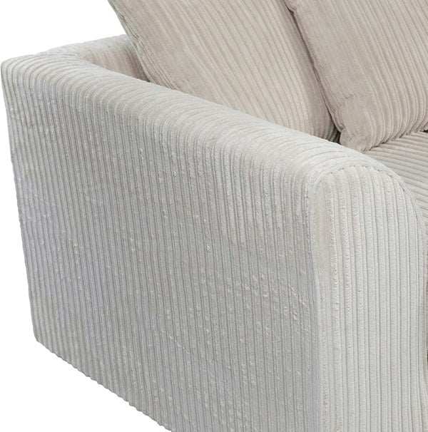 SQUAREBOXX Dylan Jumbo Cord 3+2 Seater Fabric Sofa in Cream