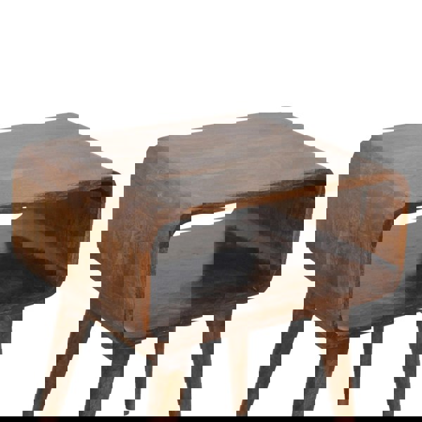 Artisan Furniture Solid Wood Curved Open Chestnut Bedside Table