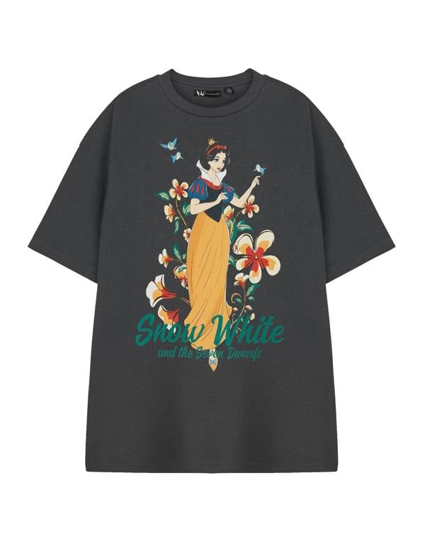 Disney Womens Grey Snow White & The Seven Dwarfs Short Sleeved T-Shirt