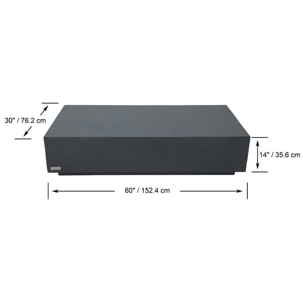 Elementi Colorado GRC Rectangular Coffee Table in Slate Black