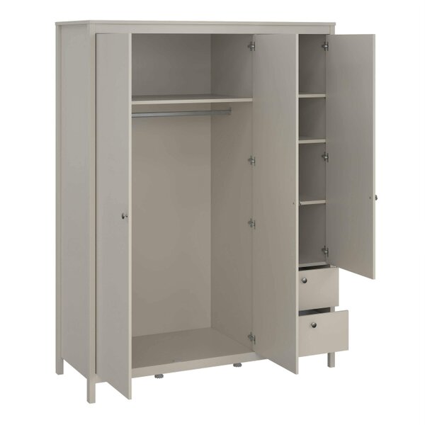 Wyld Haus Gossmere Natural Cashmere Wardrobe 3 Doors 2 Drawers