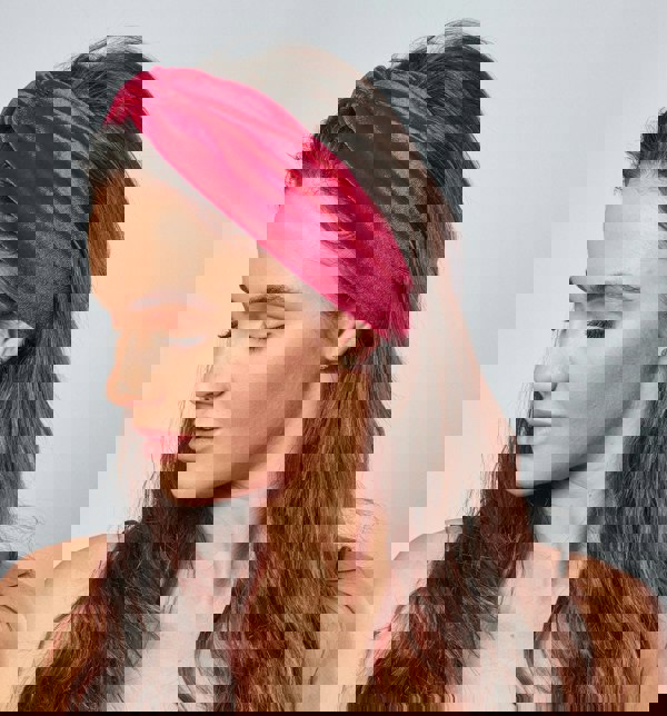 Antonia York Magenta Red Velour Velvet Headband | Tess Twisted Knot Bandana