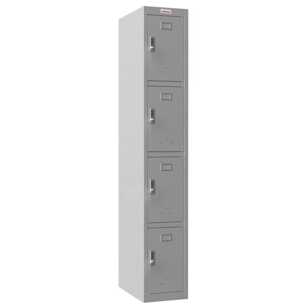 Phoenix Safe Phoenix PL 300D Series PL1433GGE 1 Column 4 Door Personal locker in Grey with Electronic Lock
