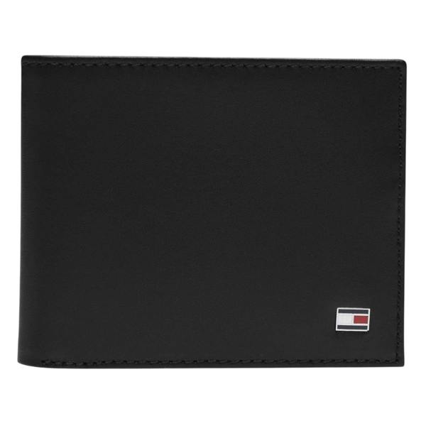 Tommy Hilfiger Eton Bifold Leather Embossed Everyday Wallet - Black - 
