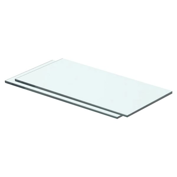 Berkfield Shelves 2 pcs Panel Glass Clear 40x15 cm