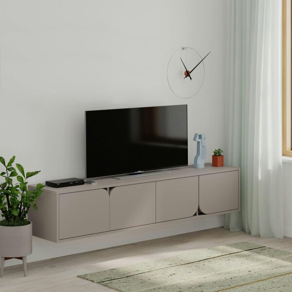 Decortie Spark Modern TV Unit Multimedia Centre with Storage Cabinet 180cm Width - Mocha Grey