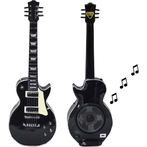 Maison des Cadeaux Black Les Paul Guitar-Style Portable Speaker