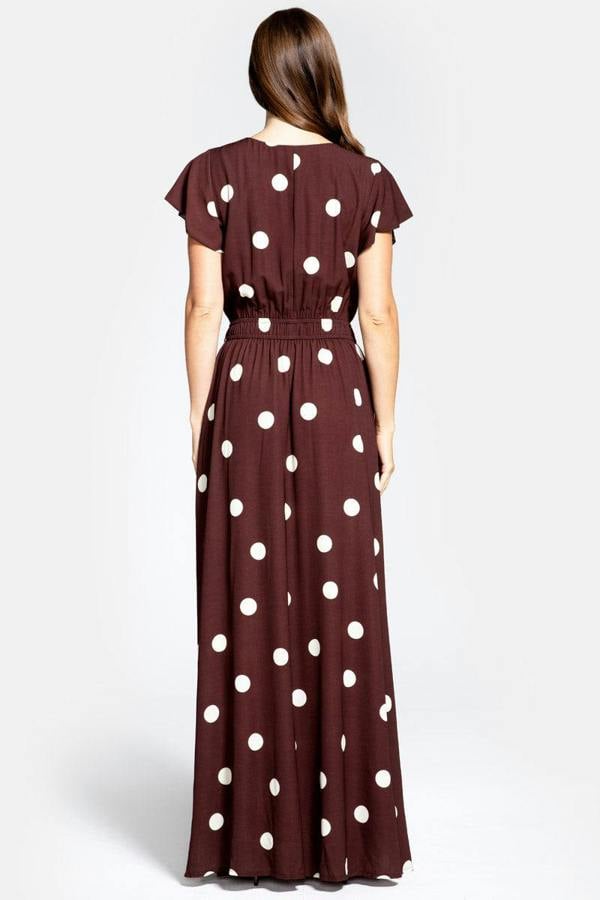 HotSquash Mock Wrap Chiffon Maxi Dress