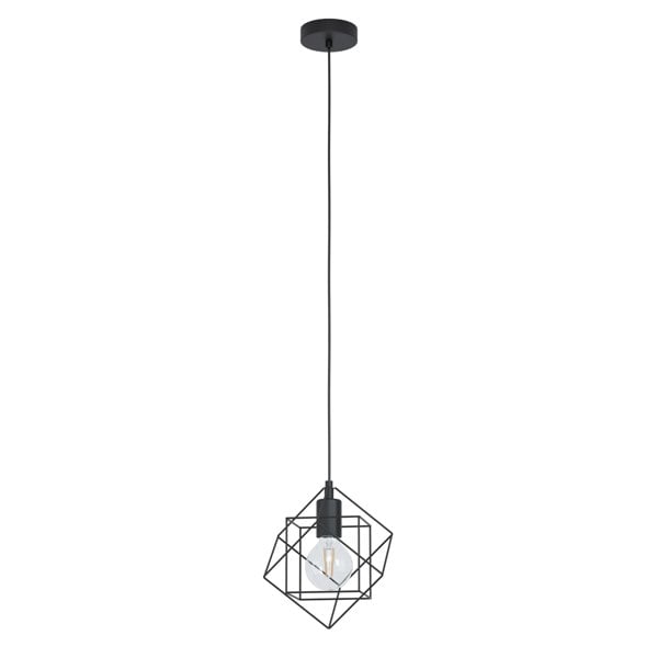 EGLO Straiton Black Steel Modern Geometric Pendant Light