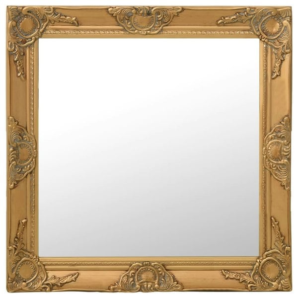 Berkfield Wall Mirror Baroque Style 60x60 cm Gold