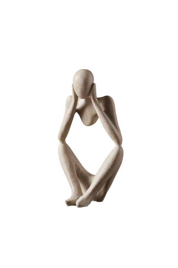 Living and Home Art Abstract Meditator Statue Tabletop Woman Figurine