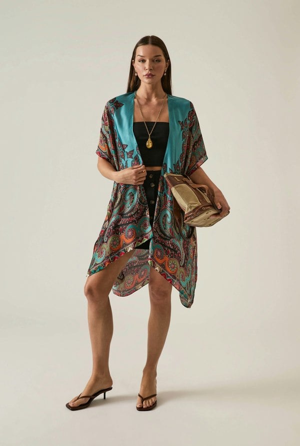 Vibrant Paisley Kaftan, Relaxed Fit