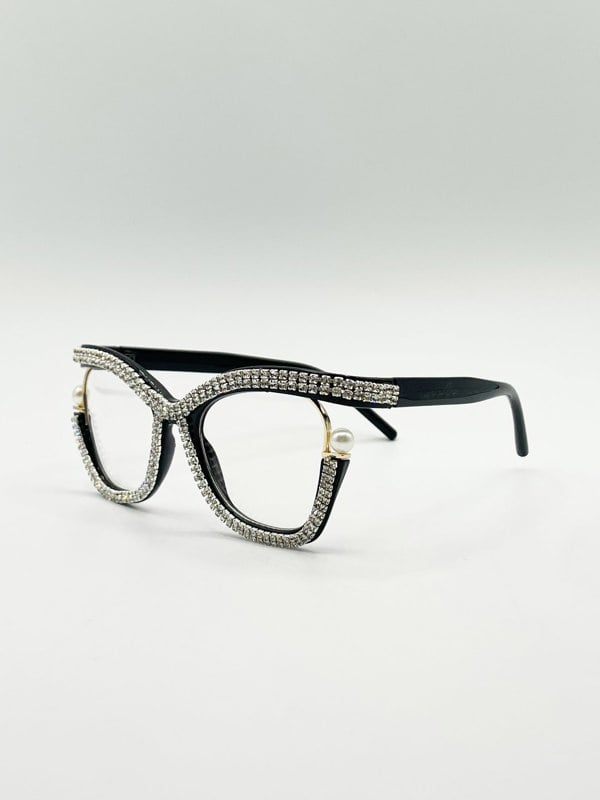 SVNX Festival Diamante with Pearls Cateye Glasses