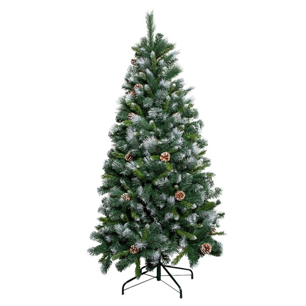 Samuel Alexander 6ft (1.8m) Frosted Glacier Pine Snow Tipped Christmas Tree with Pine Cones and 710 Tips