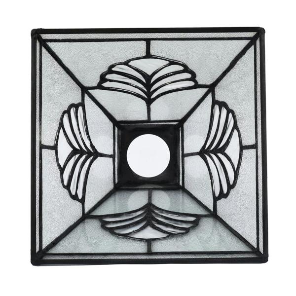 Traditional Clear Glass Tiffany Pendant Light Shade with Floral Panels Image 4