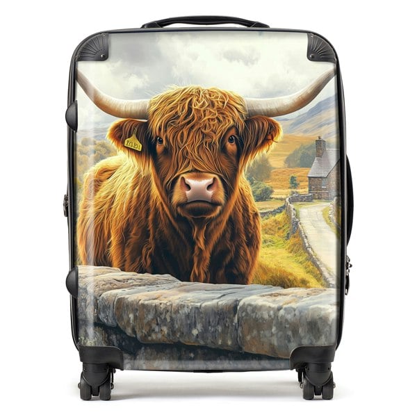 Warren Reed Scottish Highland Cow Suitcase