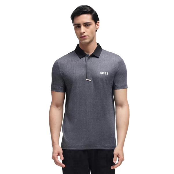 Boss Mens Heather Polo Shirt - Black - 