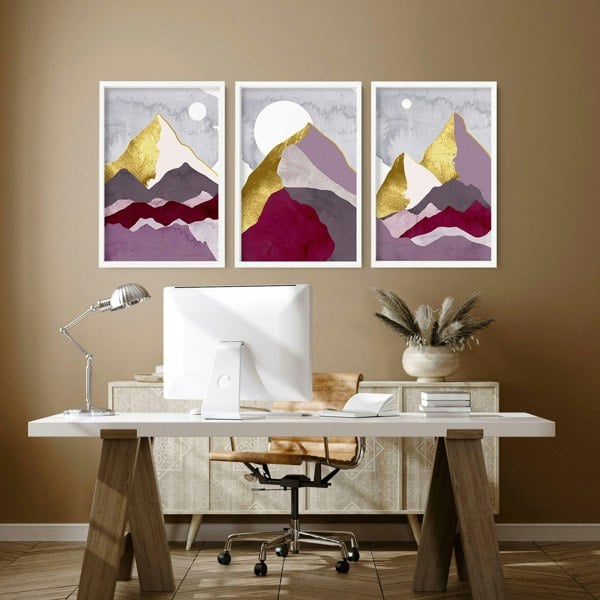 Scandi prints for home office | set of 3 framed wall art