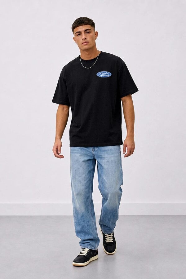 London Attitude Heart & Soul Oversized Heavyweight Printed T-Shirt