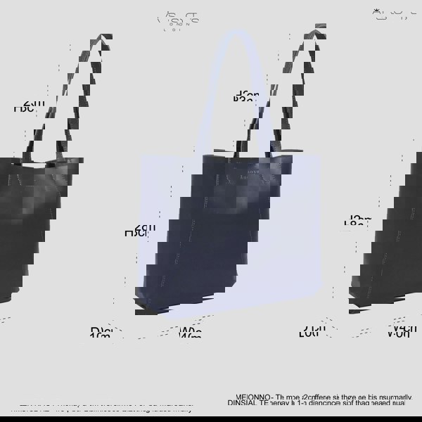 Assots London 'ADELA' Navy Smooth Real Leather Unlined Designer Tote Bag