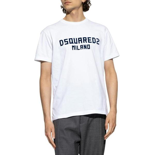 DSquared2 Mens Milano Cotton T-Shirt - White/Black - 