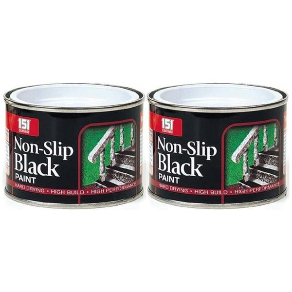 151 2X Nonslip Black Matt Paint Tin 180ml