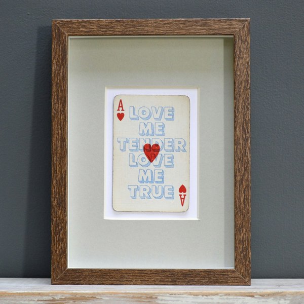 Hands & Hearts Love me tender playing card print