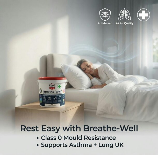 King Of Paints Anti Mould Paint for Condensation Prone Homes 5L White - Breathe-Well by King of Paints