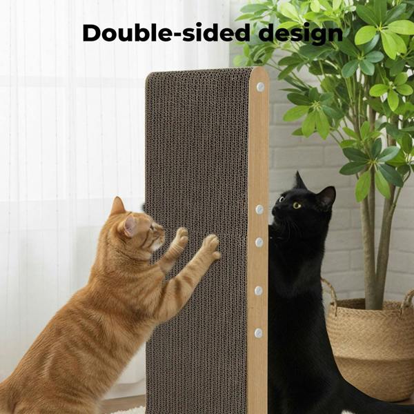 Skylos 68cm High L Shaped Cat Scratching Board with Ball Toy Wall Furniture