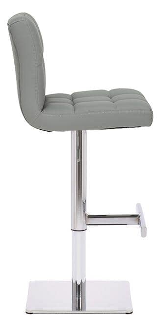 Lamboro Allegro Deluxe Kitchen Bar Stool, Faux Leather, Height Adjustable with Backrest, Breakfast & Home Barstool, Grey
