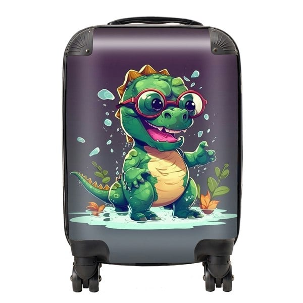 Warren Reed Happy Dino In A Puddle Suitcase