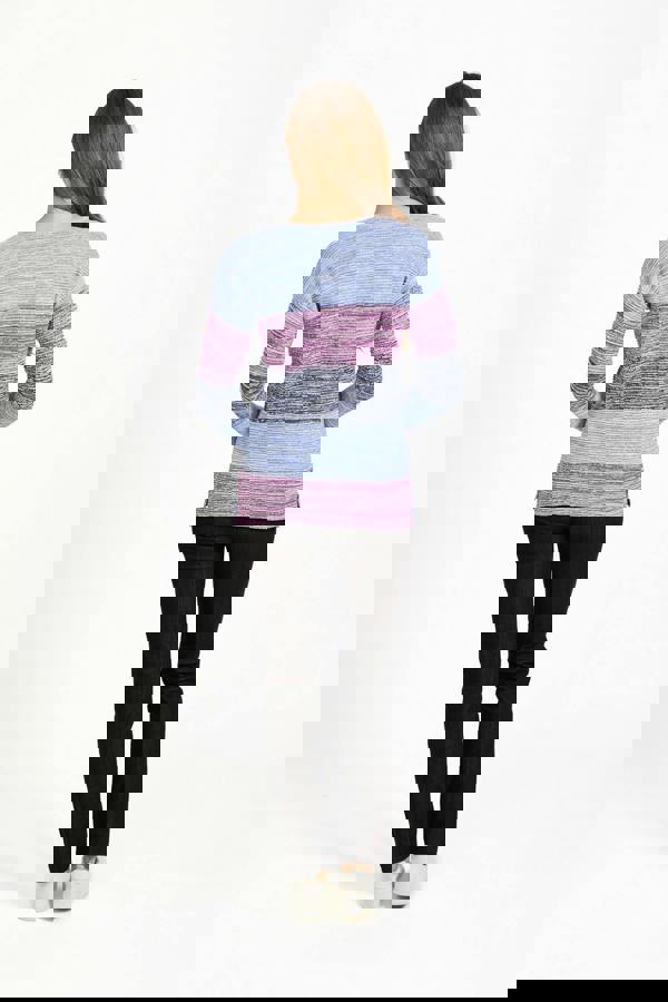 Ottoman Marl Colour Block Jumper