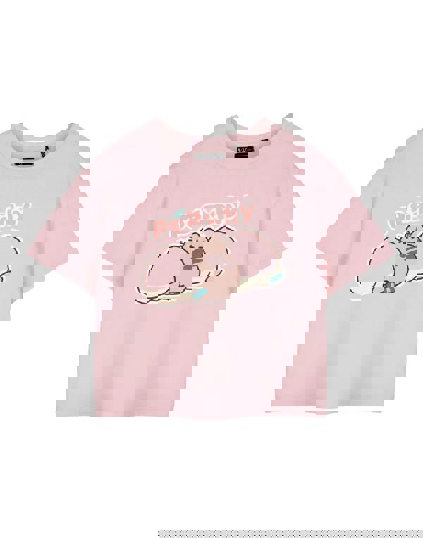 Pusheen Womens Pink Peachy Cropped Short Sleeved T-Shirt