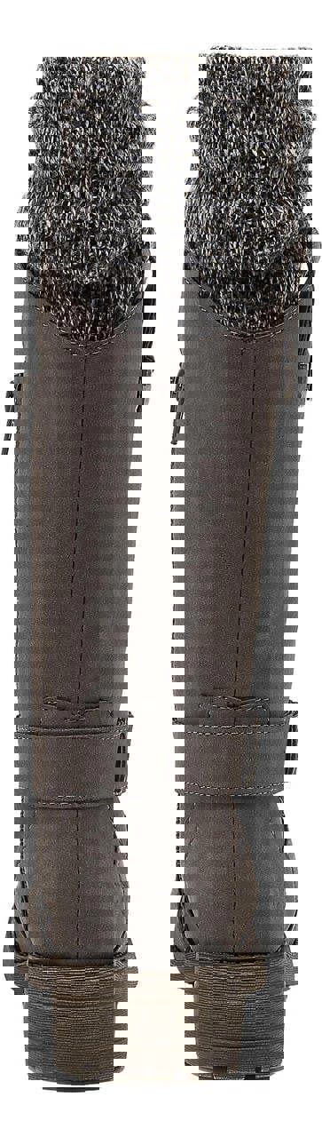 Rocket Dog Telsa Womens Tall Zip Up Mid Calf Biker Buckle Boots