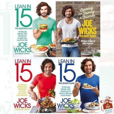 Joe Wicks Lean In 15 Collection 4 Books Set Shift Plan Sustain Plan Shape Plan Cooking For Family .. - books 4 people