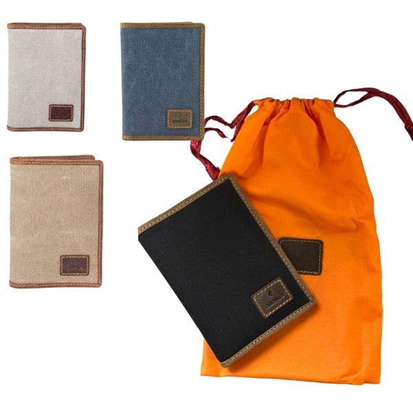 Mala Leather Canvas & Hunter Leather RFID Passport Cover