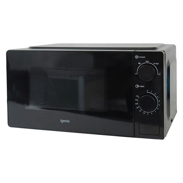igenix Manual Microwave, 700 W, 20 Litre, 35 Minute Timer, Black, Igenix IGMS02071B
