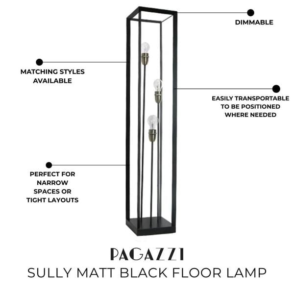 Sully Matt Black Floor Lamp
