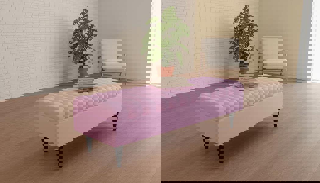 Romo Panel Storage Ottoman Bench Seat – Hidden Storage Coffee Table for Living Room UK (Available in Pink) - ISTOOLS