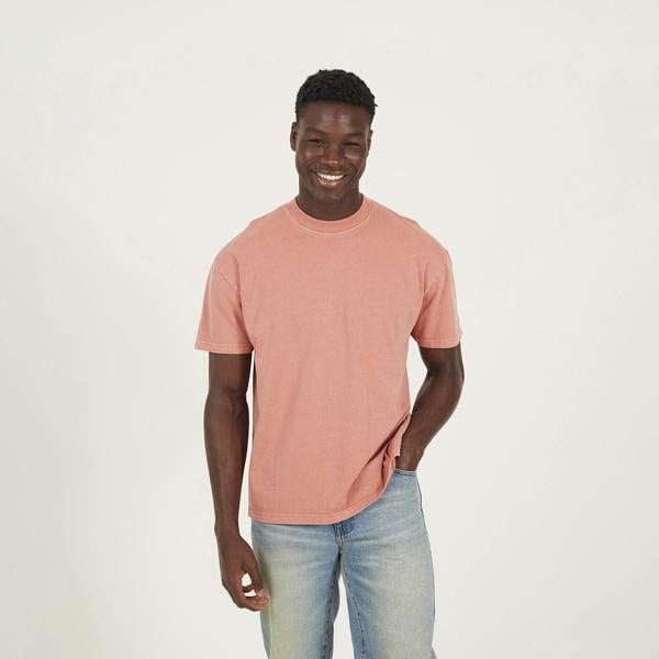 Brave Soul Pink Acid Wash Oversized T-shirt - Pink Image 1