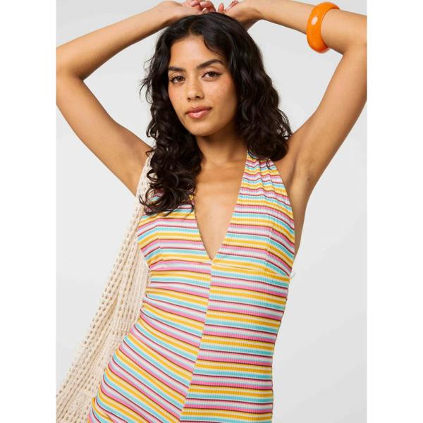 Pink Vanilla Multi Stripe Halter Playsuit